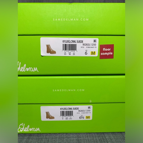 Sam Edelman Kyler 2 Caramel Suede Faux Shearling Combat Boots - Picture 7 of 7